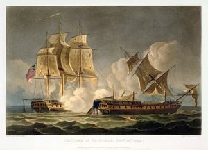 Capture de La Forte, 28 février 1799, gravé par Thomas Sutherland pour 